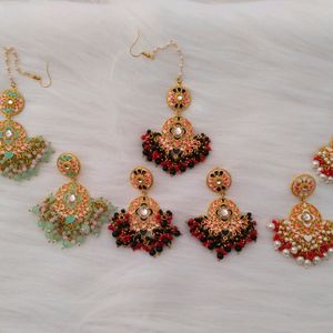 ❤️Offer❤️Meenakari Jhumka Maangtika