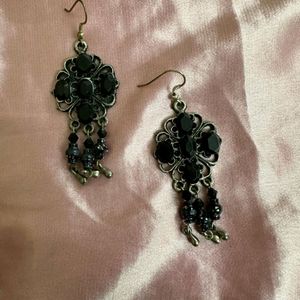 Black Oxidised Earrings (Jhumka)