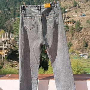 Grey Well Bottom Jeans For Women