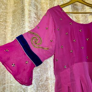 Pinkish Purple Ethnic Gown