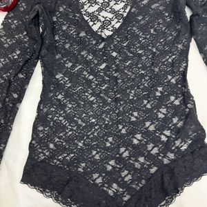 Designer Net black bodysuit