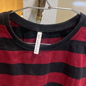 Maroon Striped T-shirt