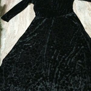 Black Velvet Long Dress For Women Or Girls Like Ne