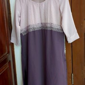 Lavender Bead Work Kurthi