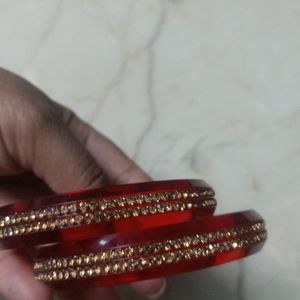 Stylish Beautiful Red Kada 2pc NEW