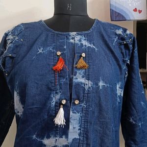 Denim Type Kurti Cum Dress