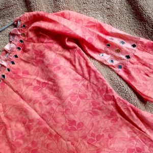 Mirror And Lace Work Kurti