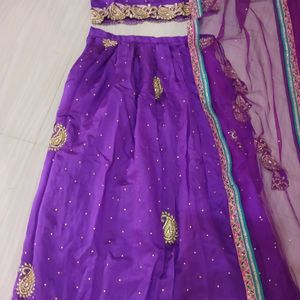 New Purple Colour Heavy Stone Work Lehanga Choli