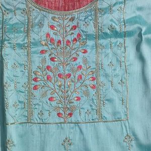 Embroidery Suit With Plazo