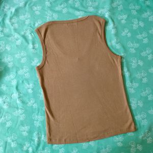 Sleeveless T Shirt For Women Brown