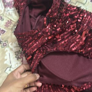 Sequins Midi Maroon/wine Color