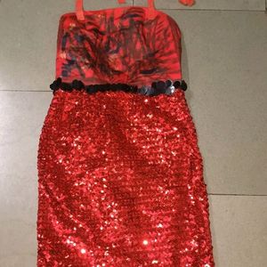 Red Sequence Top Dress