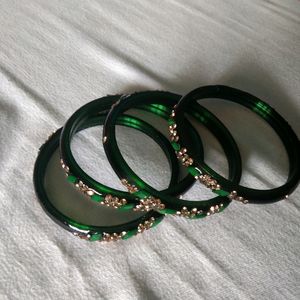 Green Glass Bangles