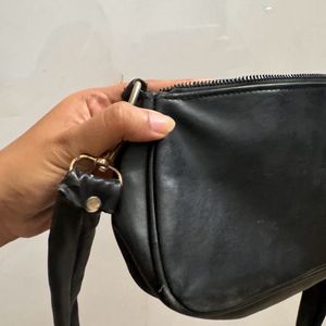 Black Baguette Bag