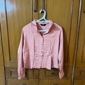 Peach Shirt w Ruffle Details