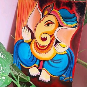 Ganesh Acrylic Painting On Canvas