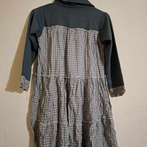 A Grey Check Elegant Midi