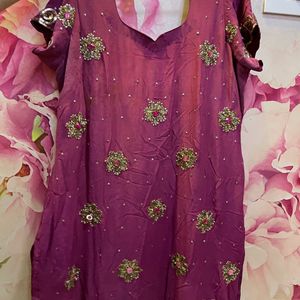 Pakistani Crepe Party Wear Embroidered Suit