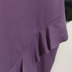 Purple One Side Frill Bodycon Dress