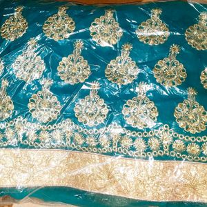 Party Wedding Wear Golden Printed Saree