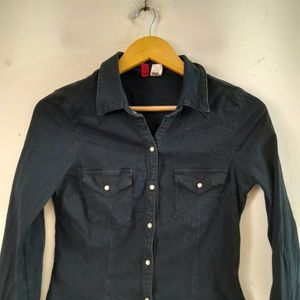 H&M Navy Casual Shirt (Women's)