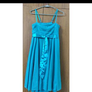 Beautiful Sky Blue Colour Short Dress . With Freeb