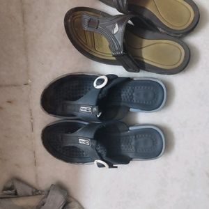 THREE ADDA SLIPPERS and one doctor walk slipper