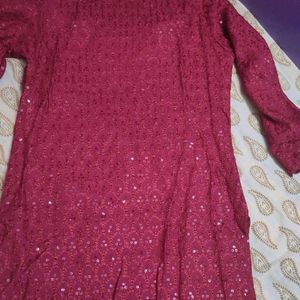 Maroon Kurta With Plazo