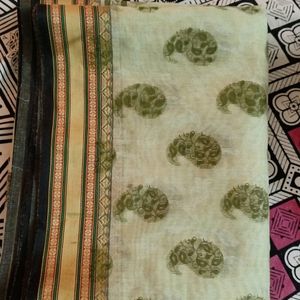 Synthetic Cotton Saree Without Blouse