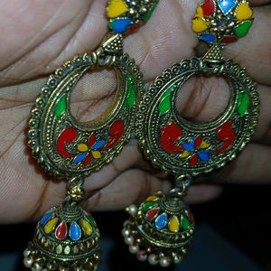 Multicolor  Metal Earring (Jhumki Style)