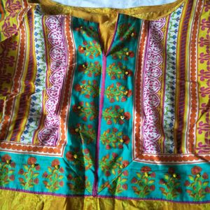 Yellow Printed Anarkali