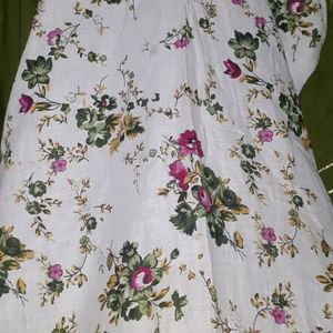 Multi Colours Flowers Frock Size Xl