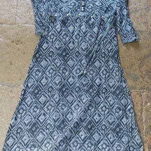 Grey A-line Kurti