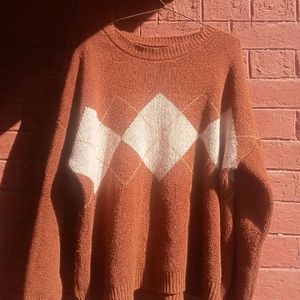 H&M  Charcoal Sweatshirt+ Argyle Sweater Brown