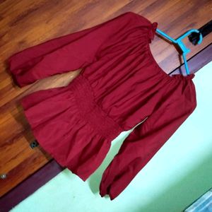 Wine Red Top For Women