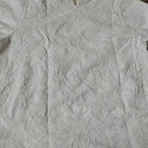 Korean Top White Embroidered