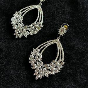 WHITE DESIGNER NAVRATRI EARRINGS