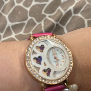 Girl Pink Watch By Quartz