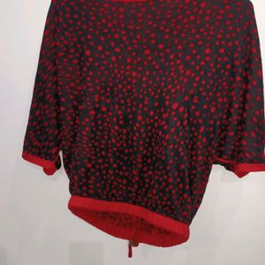 Polka Dots Balloon Top For Womens Wear