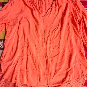 Coral Colour Long Top