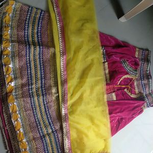 Pink And Yellow Choli