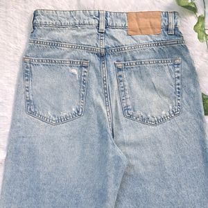 H&M Ripped Wide Leg Jeans