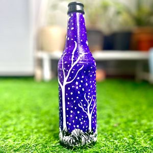 Hand painted Midnight Art On Glass Bottle