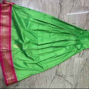 Parrot Green Parikini/ Pattu Lehenga