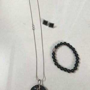 Black Tourmaline Stone Jewellery Pack Of 3.