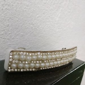 Hair Clip White Stone