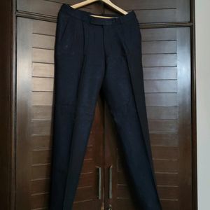 Men Blue Regular Fit Tailored Formal Pant