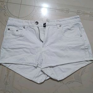 White Denim Short