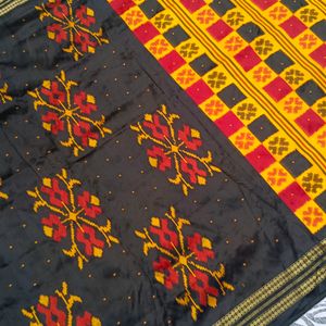 black multi colour saree