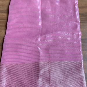 Pretty Pink Colour New Saree With Blouse.